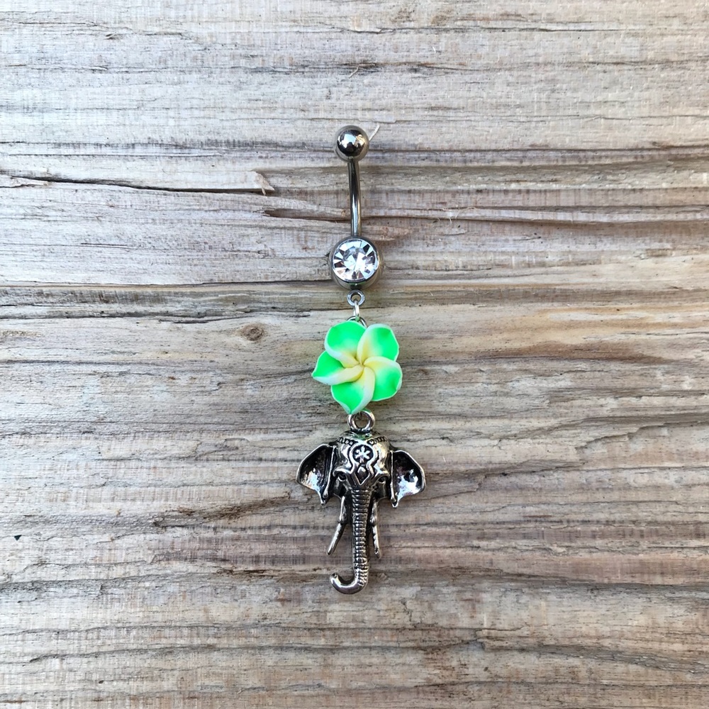 Beautiful Elephant Belly Button Ring